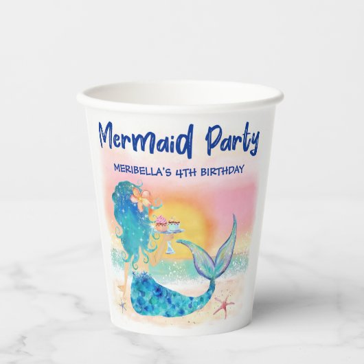 Mermaid Sea | Cupcakes vom tropischen Strand Pappbecher (Vorderseite)