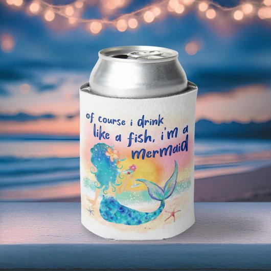 Mermaid Sea | Drink wie Fisch Tropical Beach Dosenkühler
