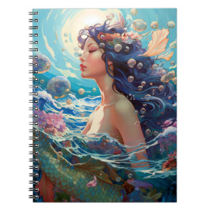 Mermaid Sea Goddess Fantasy Art Notizblock