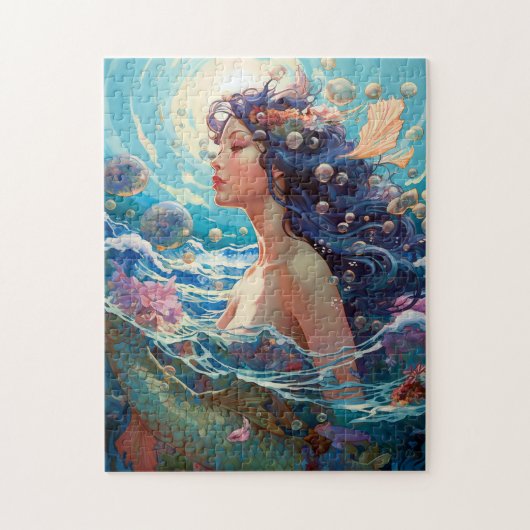 Mermaid Sea Goddess Fantasy Art Puzzle (Vertikal)