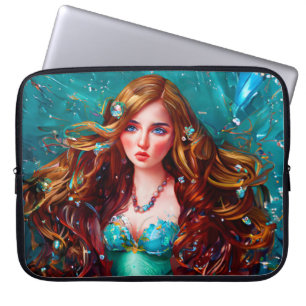 Mermaid Sea Goddess Nymph Siren Under Water Art Laptopschutzhülle