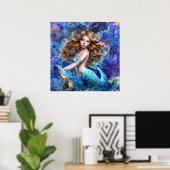 Mermaid Sea Goddess Nymph Siren Under Water Art Poster (Heimbüro)