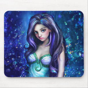 Mermaid Sea Goddess Nymph Siren Unterwasser Art Mousepad