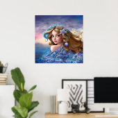 Mermaid Sea Goddess Nymph Siren Unterwasser Art Poster (Heimbüro)