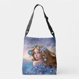 Mermaid Sea Goddess Nymph Siren Unterwasser Art Tragetaschen Mit Langen Trägern