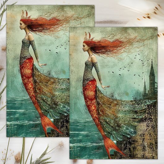 MERMAID SEA GODESS DECOUPAGE TISSUPAPIER SEIDENPAPIER