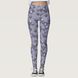 Mermaid Sea Gray Scales Leggings