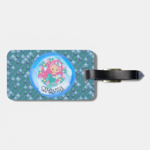 Mermaid Sea Green Scales Gepäckmarke Gepäckanhänger