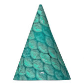Mermaid Sea Green Scales Papier Hut Partyhütchen (Rechts)