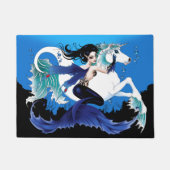 Mermaid Sea Horse Fairy Blue Fußmatte (Vorderseite)