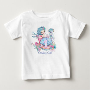 Mermaid Sea Life Geburtstagspartei mit individue Baby T-shirt
