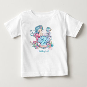 Mermaid Sea Life Geburtstagspartei mit individue Baby T-shirt