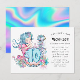 Mermaid Sea Life | Geburtstagspartei mit individue Einladung