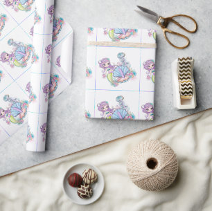 Mermaid Sea Life   Geburtstagspartei mit individue Geschenkpapier