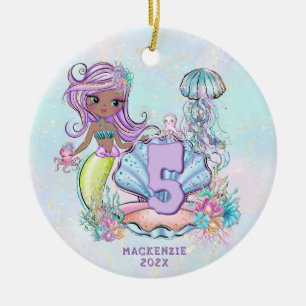 Mermaid Sea Life   Geburtstagspartei mit individue Keramik Ornament