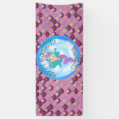 Mermaid Sea Lila Pink Scales Banner (Vertikal)