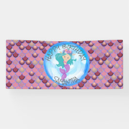 Mermaid Sea Lila Pink Scales Banner