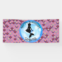 Mermaid Sea Lila Pink Scales Banner