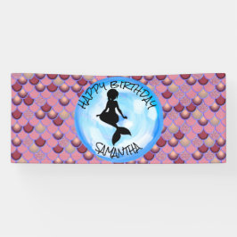 Mermaid Sea Lila Pink Scales Banner
