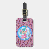 Mermaid Sea Lila Pink Scales Gepäckstück Gepäckanhänger (Vorderseite vertikal)