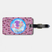 Mermaid Sea Lila Pink Scales Gepäckstück Gepäckanhänger (Rückseite horizontal)