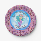 Mermaid Sea Lila Pink Scales Paper Plate Pappteller (Vorderseite)