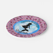 Mermaid Sea Lila Pink Scales Paper Plate Pappteller (Schrägansicht)