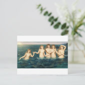 Mermaid Sea Maiden Fairytale Vintage Postcard Postkarte (Stehend Vorderseite)