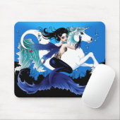 Mermaid Sea Pferd Fairy Blue Mousepad (Mit Mouse)