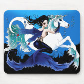 Mermaid Sea Pferd Fairy Blue Mousepad (Vorne)