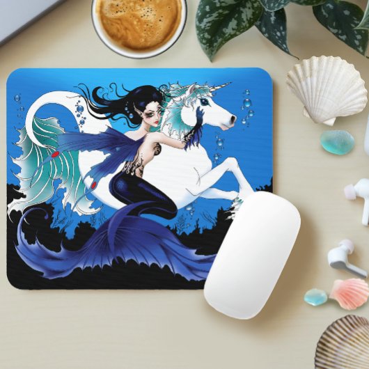 Mermaid Sea Pferd Fairy Blue Mousepad