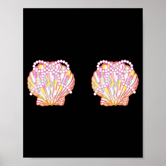 Mermaid Sea Shell Bra Costume For Girl And Women Poster (Vorne)