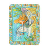 MERMAID & SEA STALLION, WHIMSICAL FANTASY UNICORN MAGNET (Vertikal)
