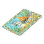 MERMAID & SEA STALLION, WHIMSICAL FANTASY UNICORN MAGNET (Linke Seite)