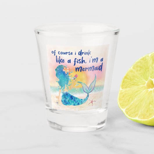 Mermaid Sea | Trinken Sie wie ein Sonnenuntergang Schnapsglas (Vorderseite)