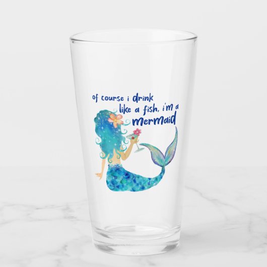 Mermaid Sea | Trinken wie ein Fisch Glas (Vorderseite)