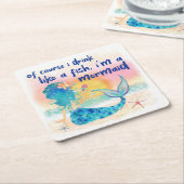 Mermaid Sea | Trinken wie ein Fisch Rechteckiger Pappuntersetzer (angewinkelt)