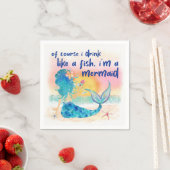 Mermaid Sea | Trinken wie ein Fisch Serviette (Beispiel)