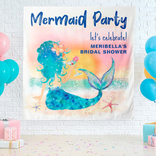 Mermaid Sea Tropical Beach Foto Hintergrund Tapest Wandteppich