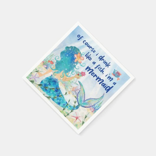 Mermaid Sea | Tropisches Strandgetränk wie ein Fis Serviette (Ecke)