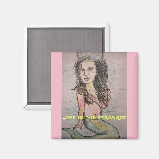 Mermaid Seagrass Magnet (Vorderseite/Rückseite)