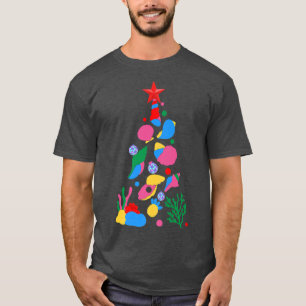Mermaid Seashell Funny Ocean Weihnachtsbaum Holida T-Shirt