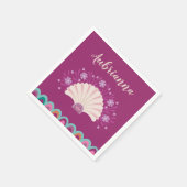 Mermaid Seashell Girl Birthday Party Napkin Serviette (Ecke)