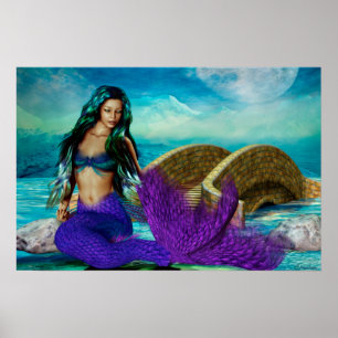 Mermaid Seasons Serie "McBeth" WINTER Art Poster