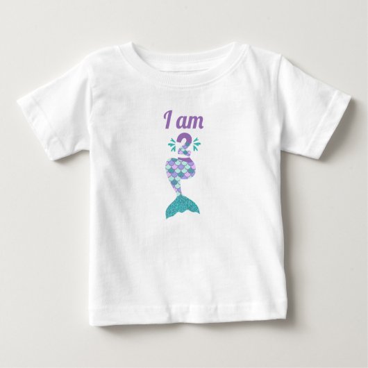 Mermaid Second Birthday Baby T-shirt (Vorderseite)