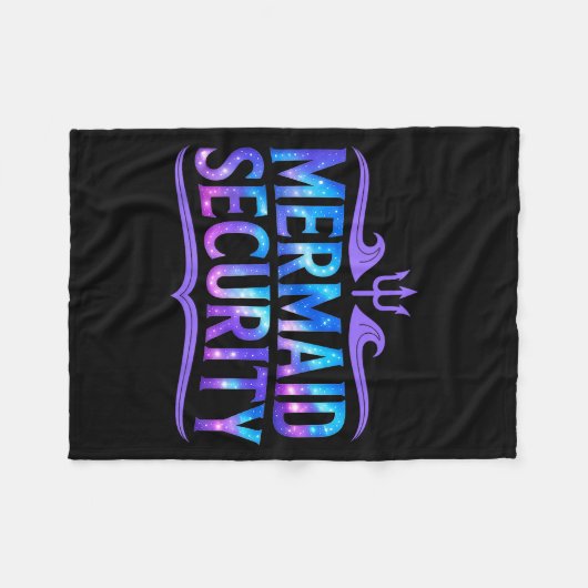 Mermaid Security Funny Dad Father Daughter Birthda Fleecedecke (Vorderseite (Horizontal))