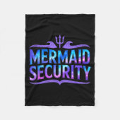 Mermaid Security Funny Dad Father Daughter Birthda Fleecedecke (Vorderseite)