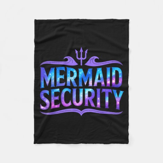 Mermaid Security Funny Dad Father Daughter Birthda Fleecedecke (Vorderseite)