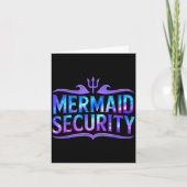 Mermaid Security Funny Dad Father Daughter Birthda Karte (Vorderseite)