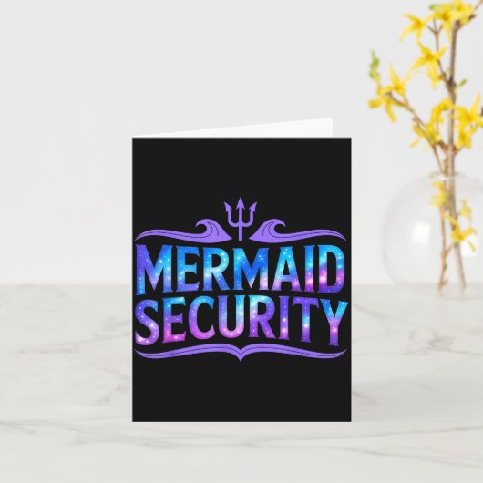 Mermaid Security Funny Dad Father Daughter Birthda Karte (Gelbe Blume)